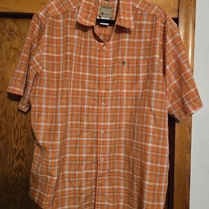 Quiksilver Men's Orange Checkered Shirt